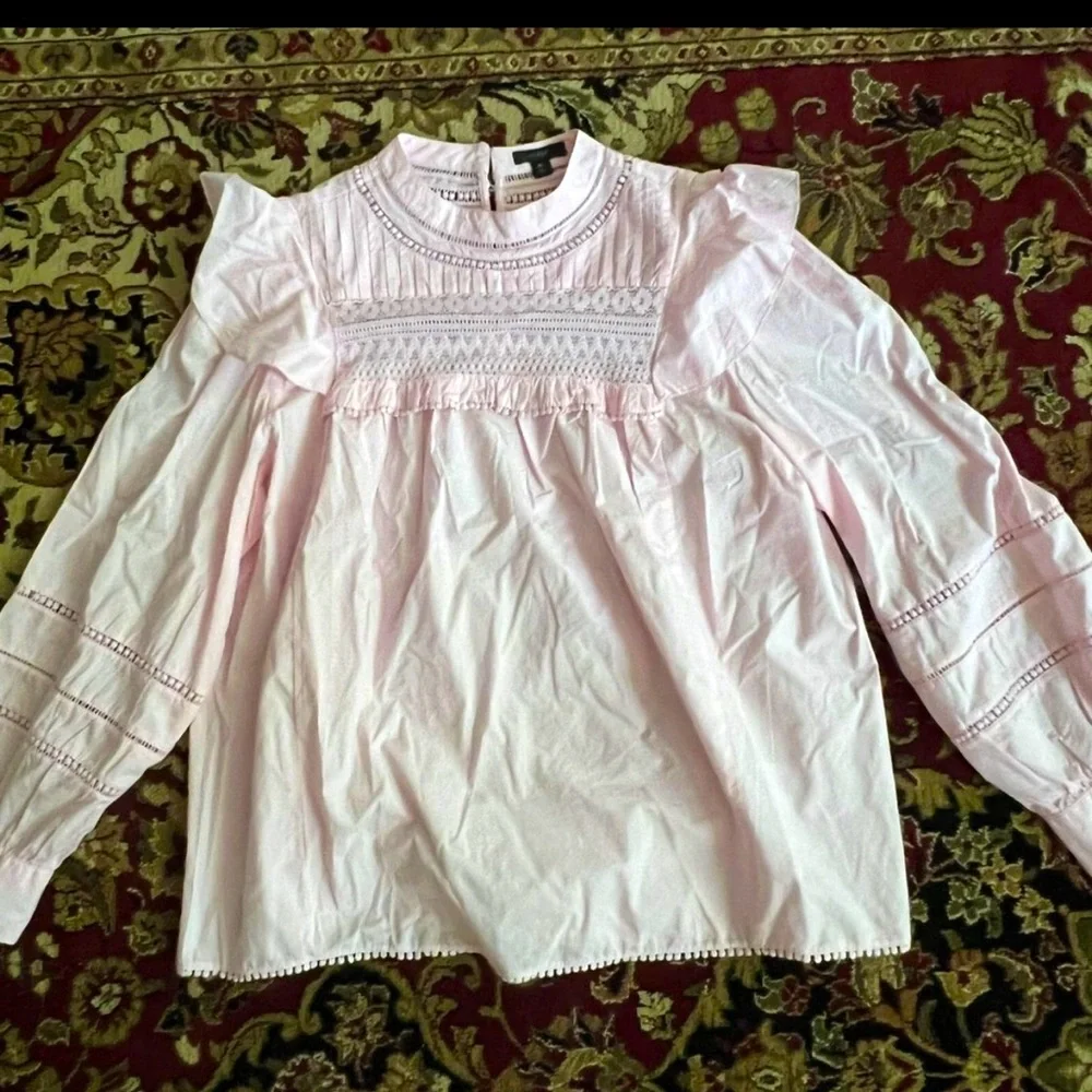 J crew crochet and ruffle blouse - Picture 2 of 5